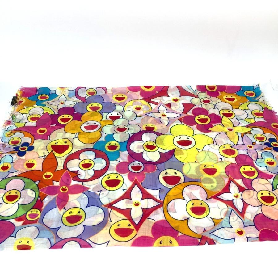 HERMES エルメス Ｍ72515 コスミック ブラッサム パレオ  大判 ショール スカーフ マフラー フリンジ 村上隆 コラボ ストール【中古】 | LOUIS VUITTON | 03