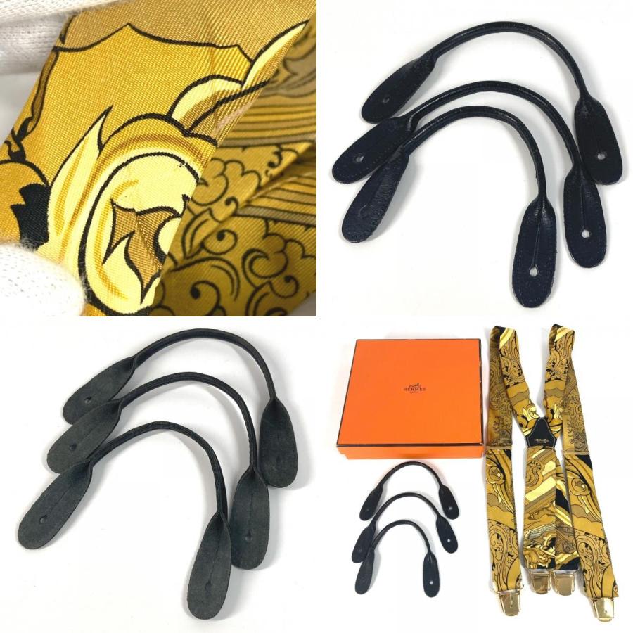 HERMES（エルメス） 総柄 アクセサリー サスペンダー イエロー ユニ