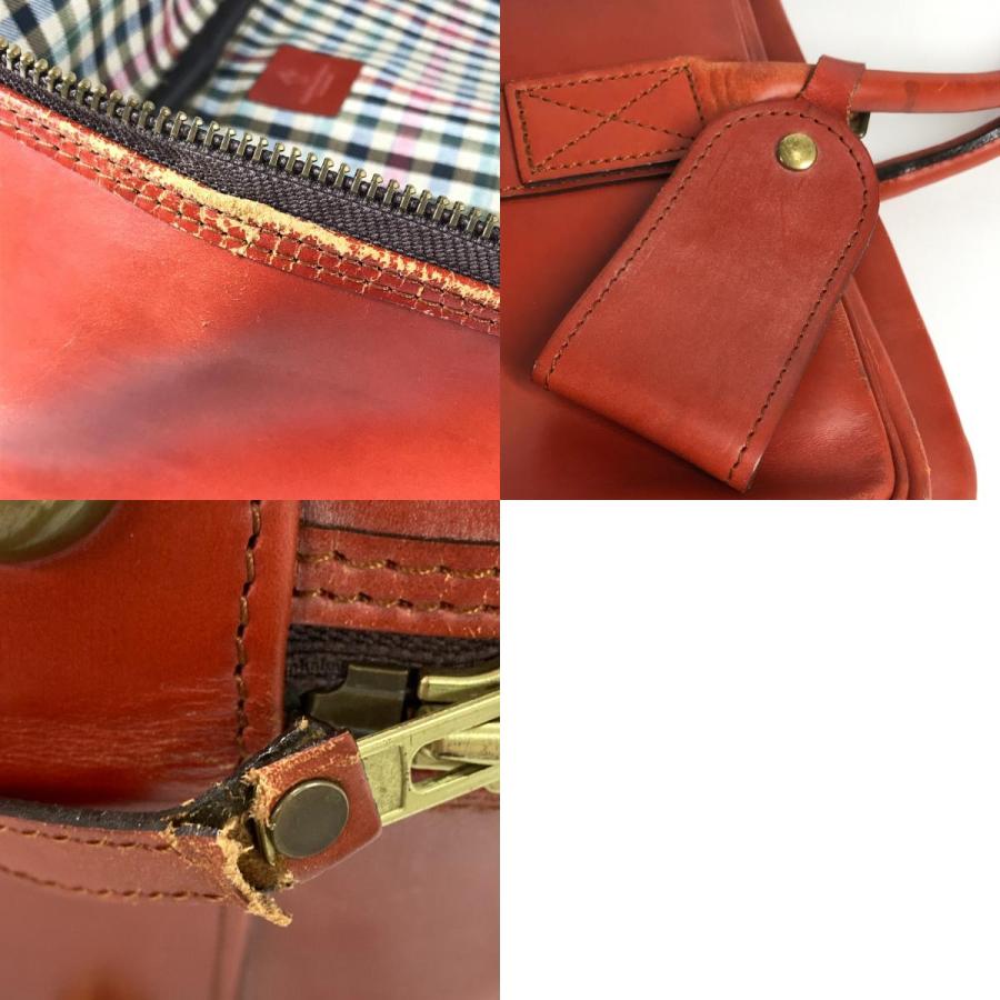 SWAINE ADENEY BRIGG スウェインアドニーブリッグ カバン 旅行バッグ ハンドバッグ トラベルバッグ  ボストンバッグ エンジ系【中古】 |  | 09