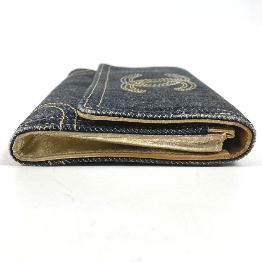 CHANEL シャネル A31991 CC ココマーク 財布 コンパクトウォレット スパークリングデニム 2つ折り財布 ブルー ユニセックス【中古】 | CHANEL | 02