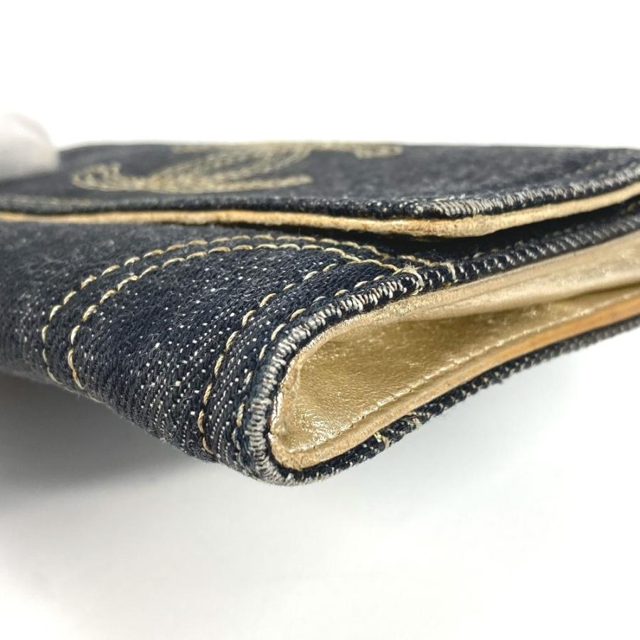 CHANEL シャネル A31991 CC ココマーク 財布 コンパクトウォレット スパークリングデニム 2つ折り財布 ブルー ユニセックス【中古】 | CHANEL | 05