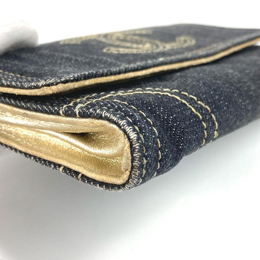 CHANEL シャネル A31991 CC ココマーク 財布 コンパクトウォレット スパークリングデニム 2つ折り財布 ブルー ユニセックス【中古】 | CHANEL | 06