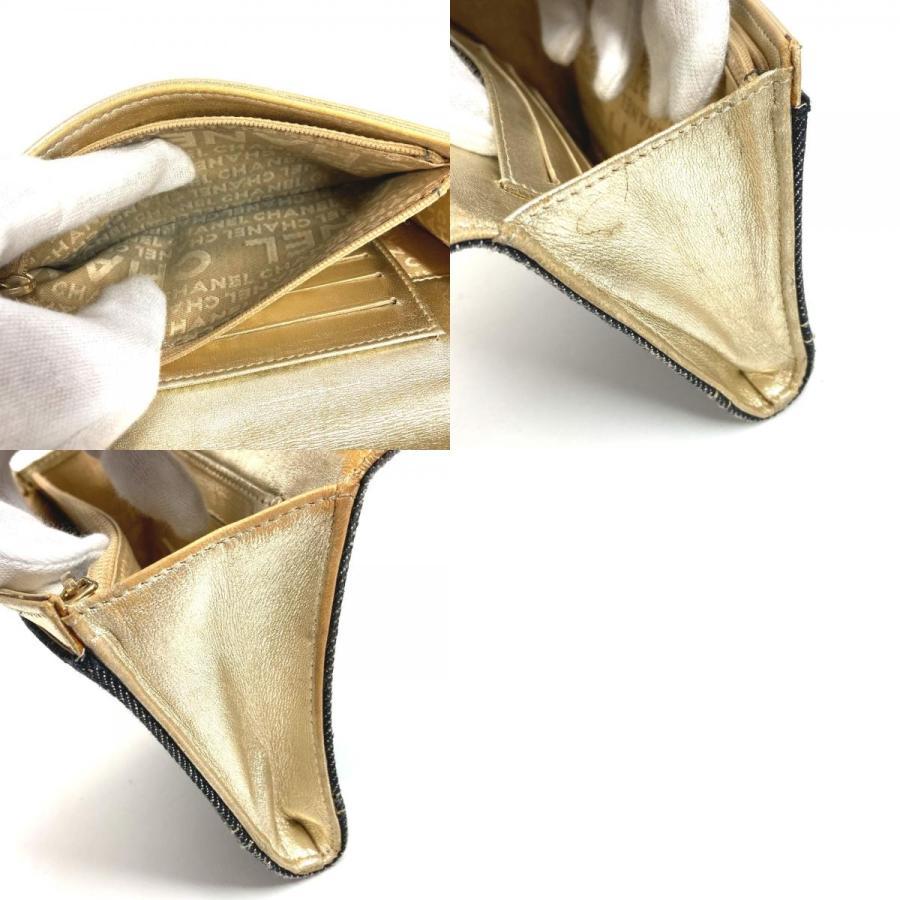 CHANEL シャネル A31991 CC ココマーク 財布 コンパクトウォレット スパークリングデニム 2つ折り財布 ブルー ユニセックス【中古】 | CHANEL | 09