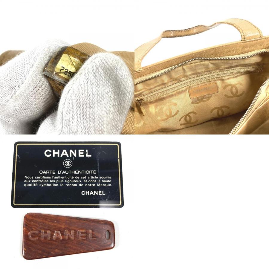 CHANEL シャネル CC ココマーク ロゴ カバン 肩掛け トートバッグ  ヴィンテージ ショルダーバッグ ベージュ レディース【中古】 | CHANEL | 09
