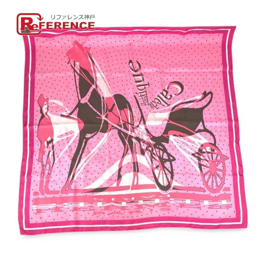 HERMES カレ90 シルクスカーフ ピンク HERMES（エルメス） カレ90 カレ 90 CALECHE ELASTIQUE カレーシュ