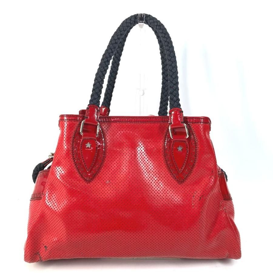 FENDI フェンディ FF ロゴ エトニコ パンチング カバン 肩掛け トートバッグ ショルダーバッグ レッド ユニセックス【中古】 | FENDI | 01