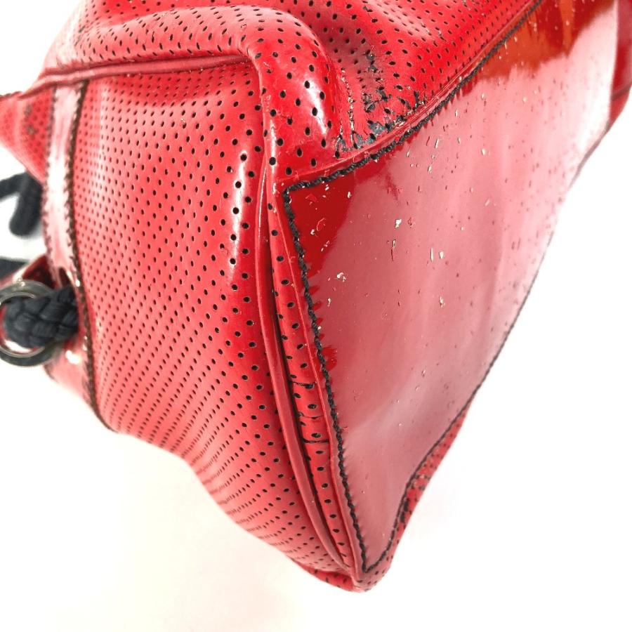 FENDI フェンディ FF ロゴ エトニコ パンチング カバン 肩掛け トートバッグ ショルダーバッグ レッド ユニセックス【中古】 | FENDI | 06