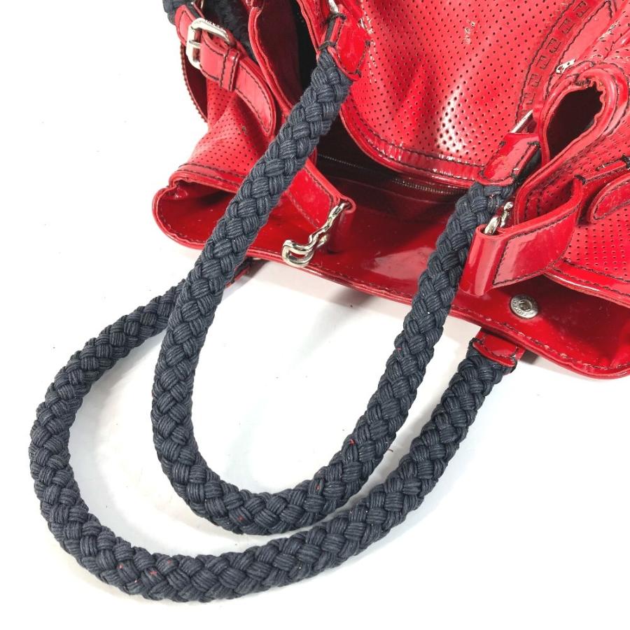 FENDI フェンディ FF ロゴ エトニコ パンチング カバン 肩掛け トートバッグ ショルダーバッグ レッド ユニセックス【中古】 | FENDI | 07
