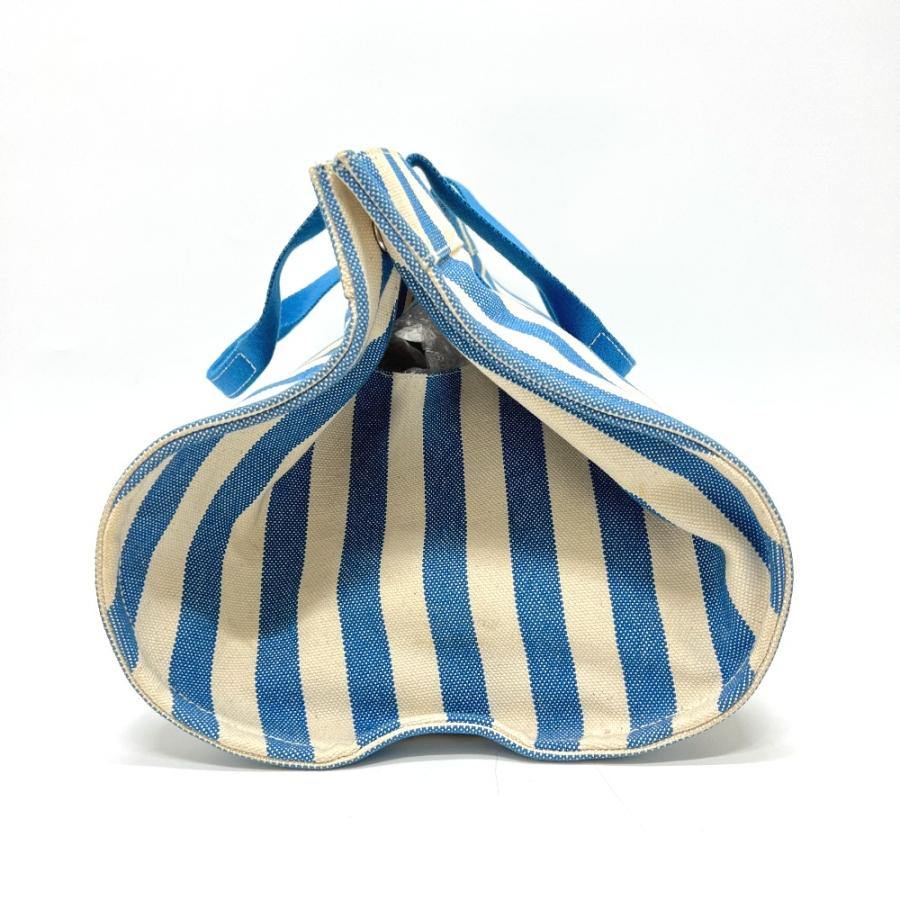 HERMES エルメス カンヌMM カンヌ MM カバン バッグ キャンバス地 トートバッグ ストライプ ハンドバッグ ブルー ユニセックス【中古】 | HERMES | 03