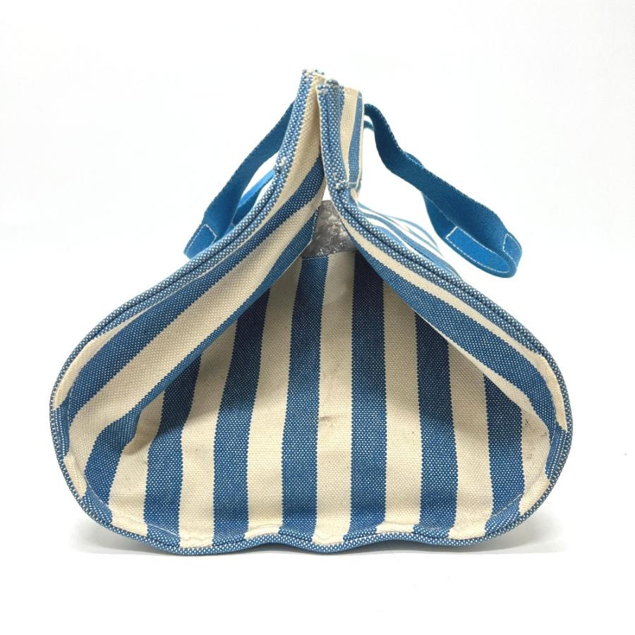 HERMES エルメス カンヌMM カンヌ MM カバン バッグ キャンバス地 トートバッグ ストライプ ハンドバッグ ブルー ユニセックス【中古】 | HERMES | 04