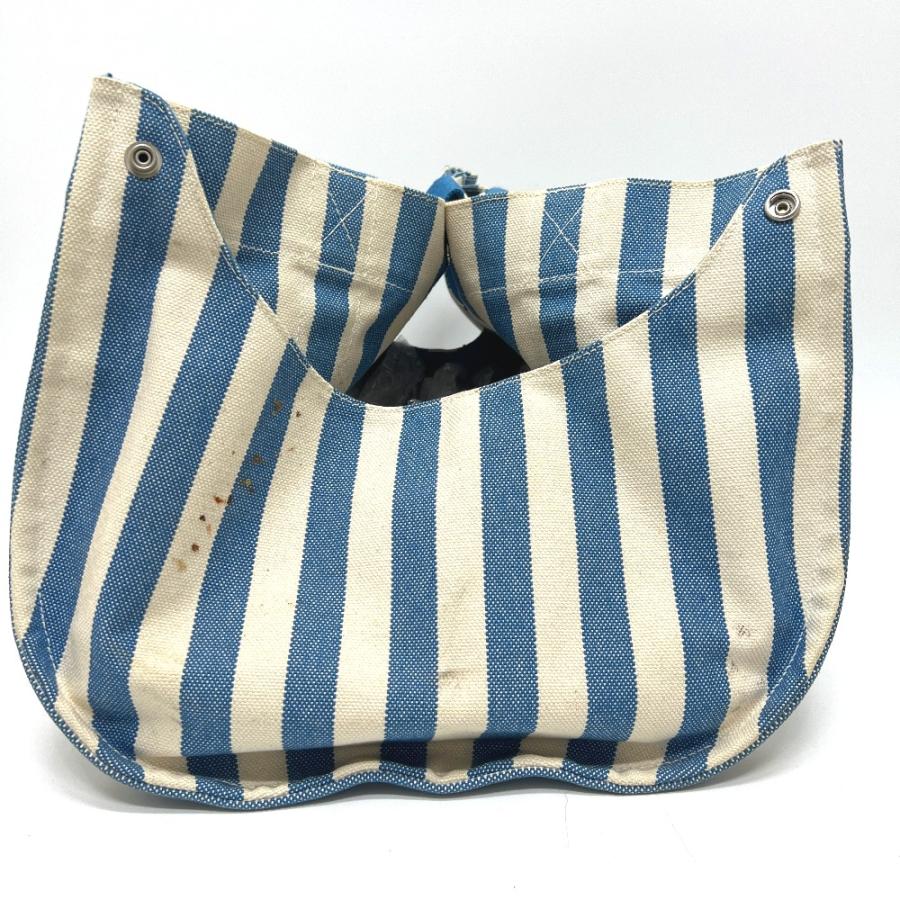 HERMES エルメス カンヌMM カンヌ MM カバン バッグ キャンバス地 トートバッグ ストライプ ハンドバッグ ブルー ユニセックス【中古】 | HERMES | 05