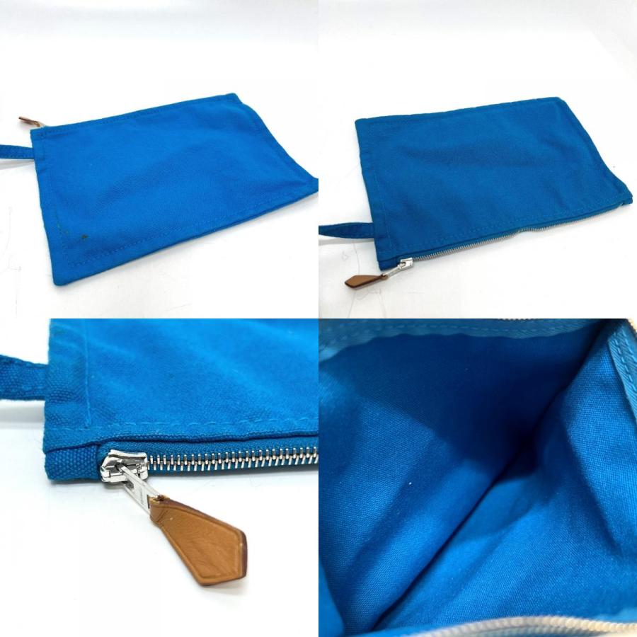 HERMES エルメス カンヌMM カンヌ MM カバン バッグ キャンバス地 トートバッグ ストライプ ハンドバッグ ブルー ユニセックス【中古】 | HERMES | 08