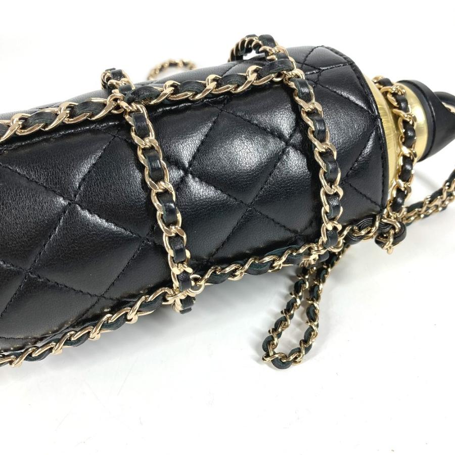 CHANEL シャネル  AS1324  CC ココマーク ロゴ チェーン ケース付き  カバン  ウォーターボトル ショルダーバッグ ブラック 【中古】 | CHANEL | 05