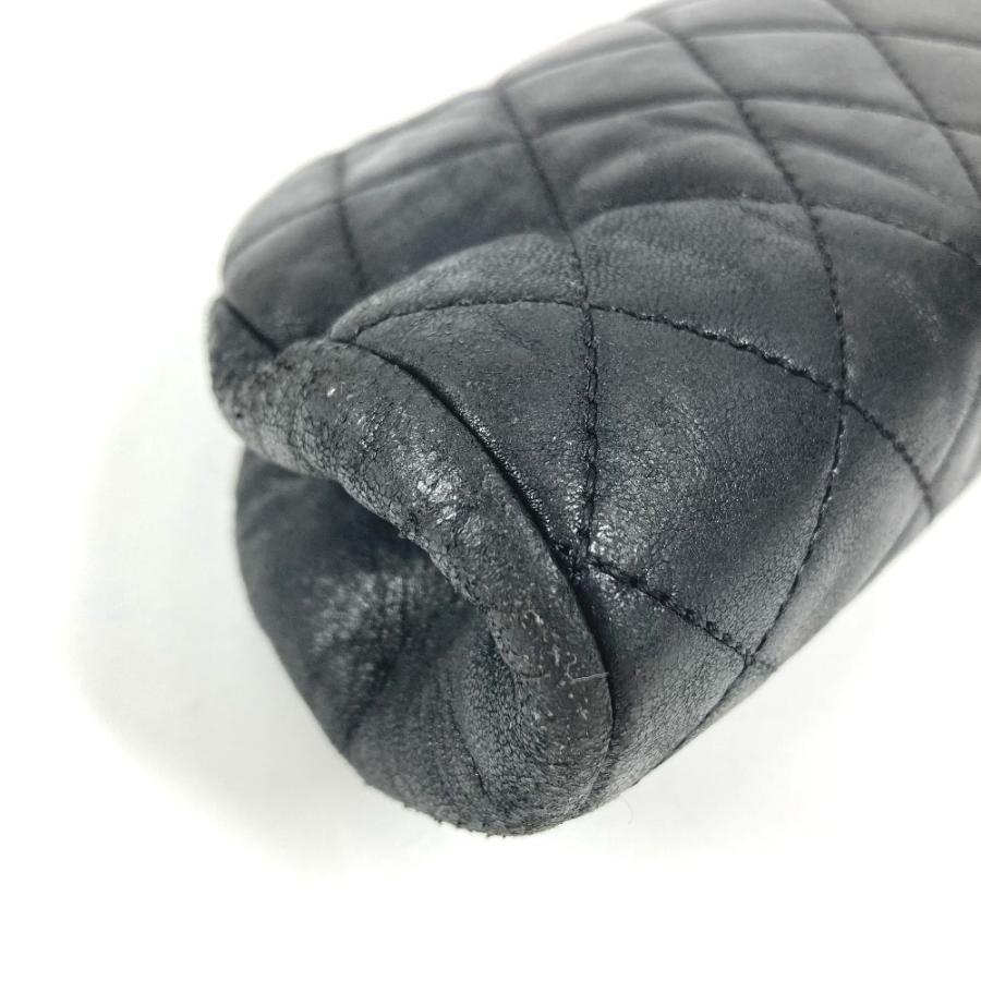 CHANEL シャネル CC ココマーク がま口 キルティング セカンドバッグ ポーチ ロゴ クラッチバッグ ブラック レディース【中古】 | CHANEL | 06