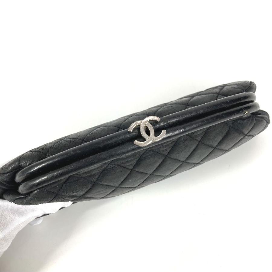 CHANEL シャネル CC ココマーク がま口 キルティング セカンドバッグ ポーチ ロゴ クラッチバッグ ブラック レディース【中古】 | CHANEL | 07