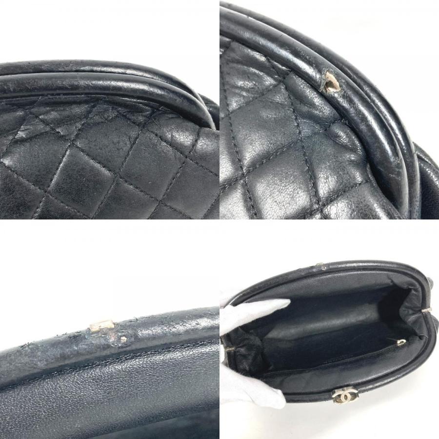 CHANEL シャネル CC ココマーク がま口 キルティング セカンドバッグ ポーチ ロゴ クラッチバッグ ブラック レディース【中古】 | CHANEL | 08