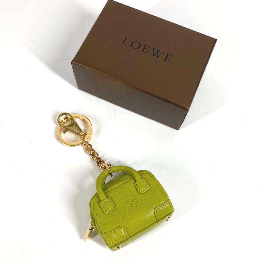 LOEWE ロエベ アマソナ型 アナグラム ロゴ チャーム バッグチャーム キーホルダー キーホルダー グリーン ユニセックス【中古】 | LOEWE | 08