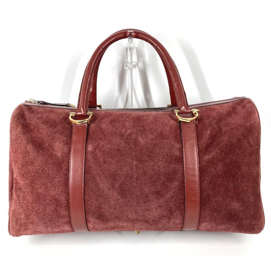 CARTIER カルティエ ロゴ マストライン カバン 肩掛け ハンドバッグ ヴィンテージ ボストンバッグ ワインレッド レディース【中古】 | Cartier | 01