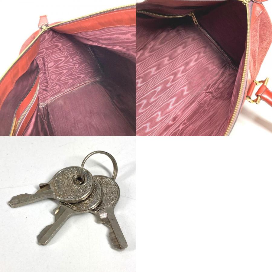 CARTIER カルティエ ロゴ マストライン カバン 肩掛け ハンドバッグ ヴィンテージ ボストンバッグ ワインレッド レディース【中古】 | Cartier | 09