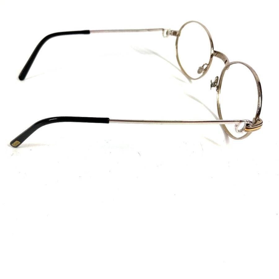 CARTIER カルティエ ロゴ トリニティ めがね メガネ アイウェア 眼鏡 眼鏡 シルバー ユニセックス【中古】 | Cartier | 01