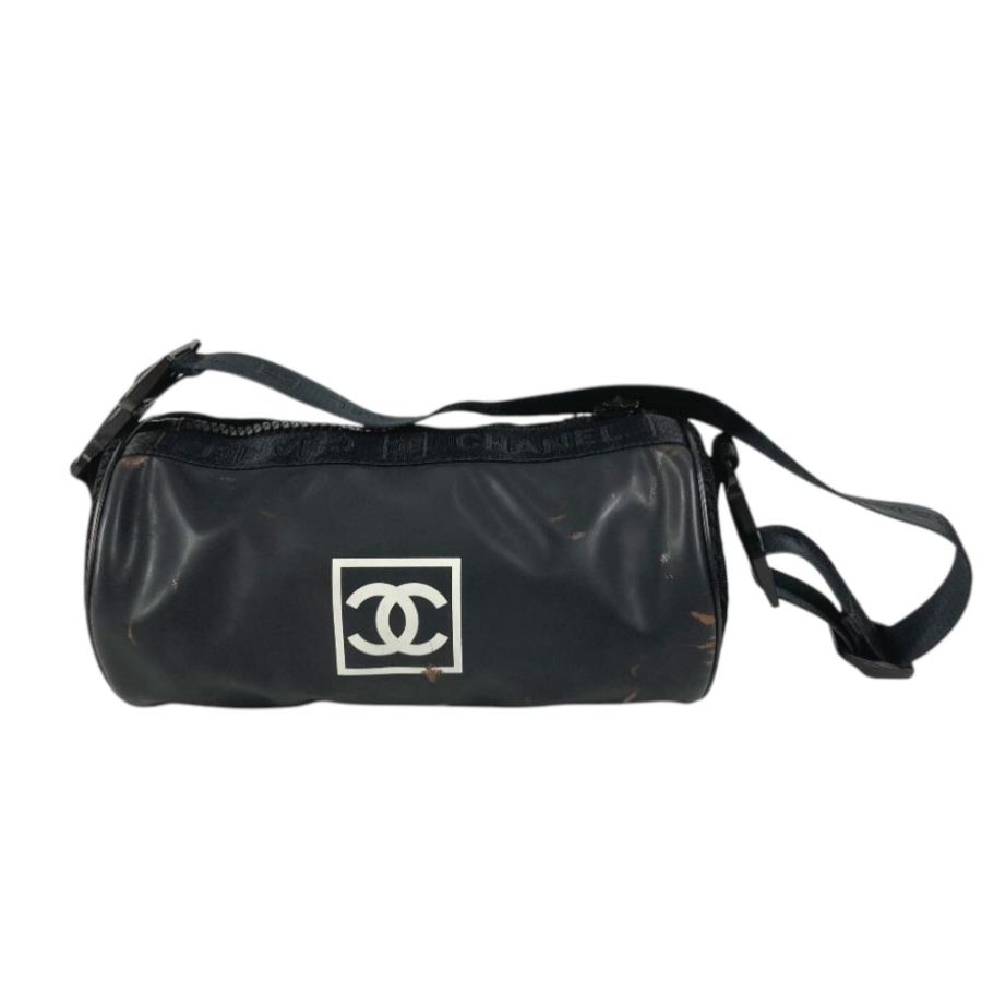 CHANEL シャネル CC ココマーク ロゴ 筒形 スポーツ ショルダーバッグ ブラック ユニセックス【中古】 | CHANEL | 02