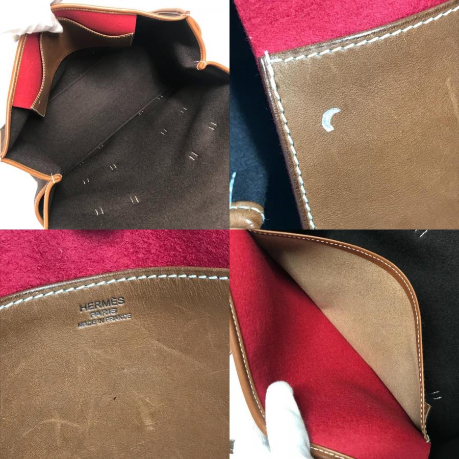HERMES エルメス カメイル ストライプ ロゴ カバン トートバッグ   ハンドバッグ ブラウン ユニセックス【中古】 | HERMES | 08