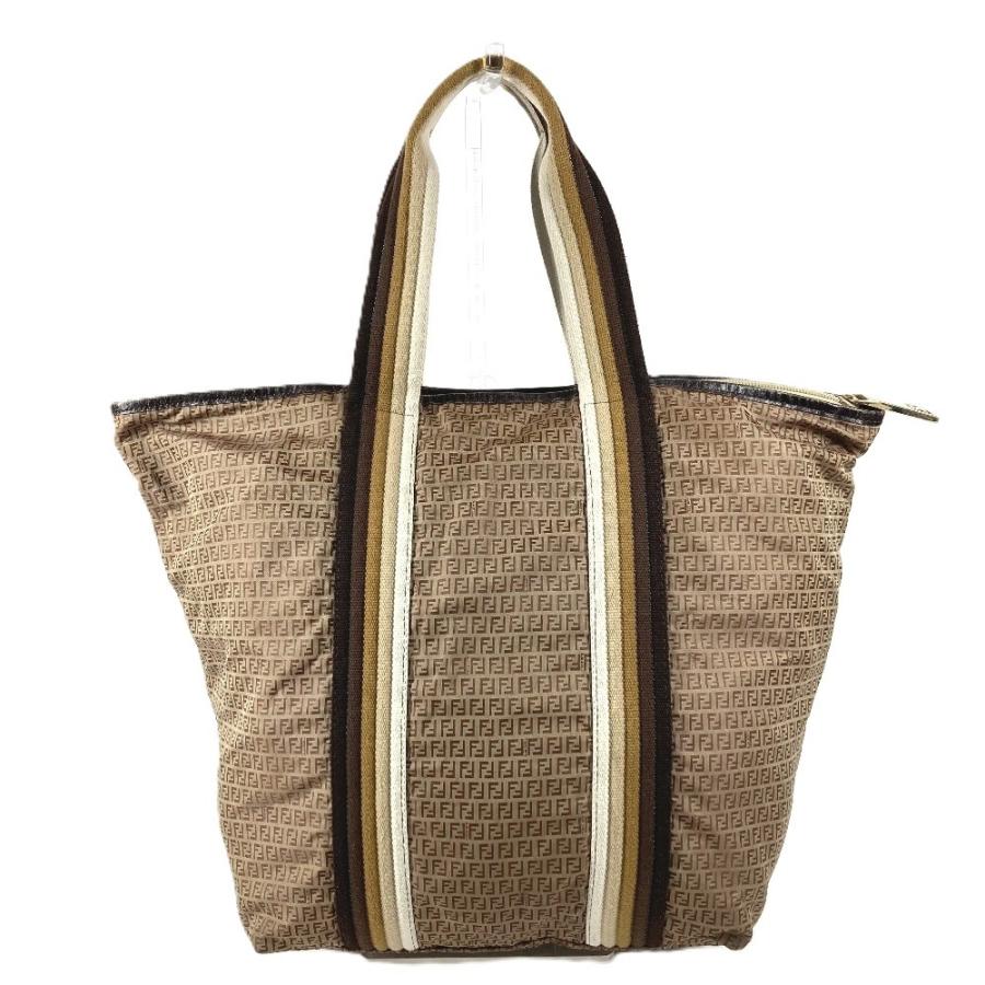 FENDI フェンディ 7VA240 ロゴ ズッキーノ カバン トートバッグ 肩掛け ハンドバッグ ポーチ付き ショルダーバッグ ベージュ 【中古】 | FENDI | 01