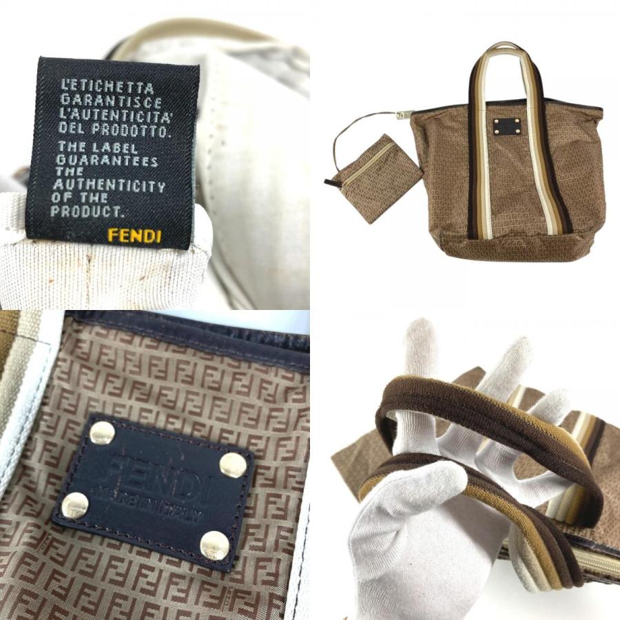 FENDI フェンディ 7VA240 ロゴ ズッキーノ カバン トートバッグ 肩掛け ハンドバッグ ポーチ付き ショルダーバッグ ベージュ 【中古】 | FENDI | 08