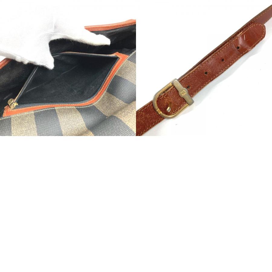 FENDI フェンディ ペカン ロゴ カバン 斜め掛け ポシェット フラップ ヴィンテージ ショルダーバッグ カーキ ユニセックス【中古】 | FENDI | 09