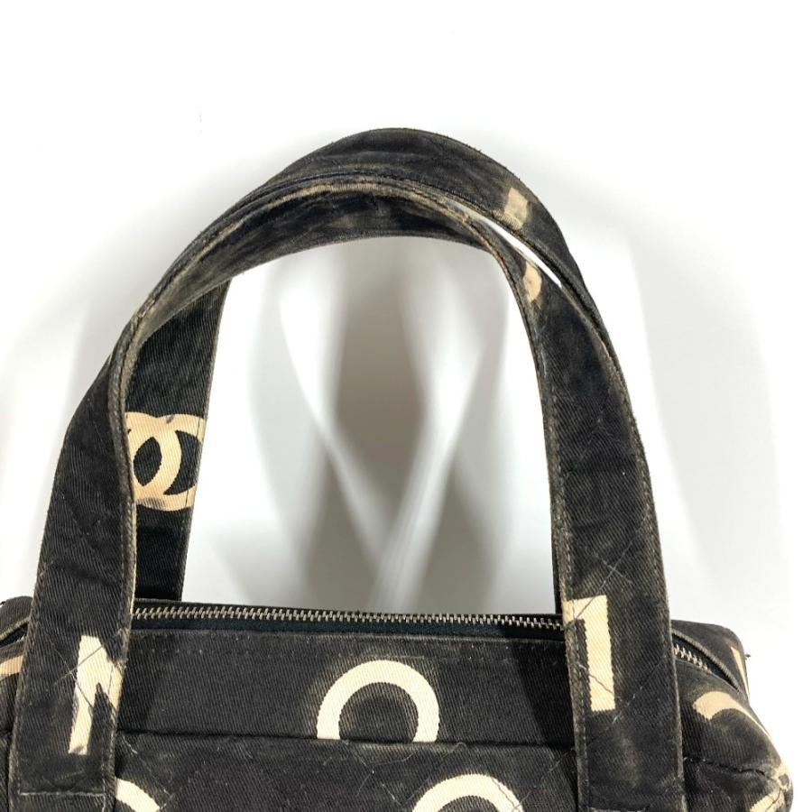 CHANEL シャネル 総柄 アイコン CC ココマーク ロゴ カバン トートバッグ ヴィンテージ ハンドバッグ ブラック レディース【中古】 | CHANEL | 02