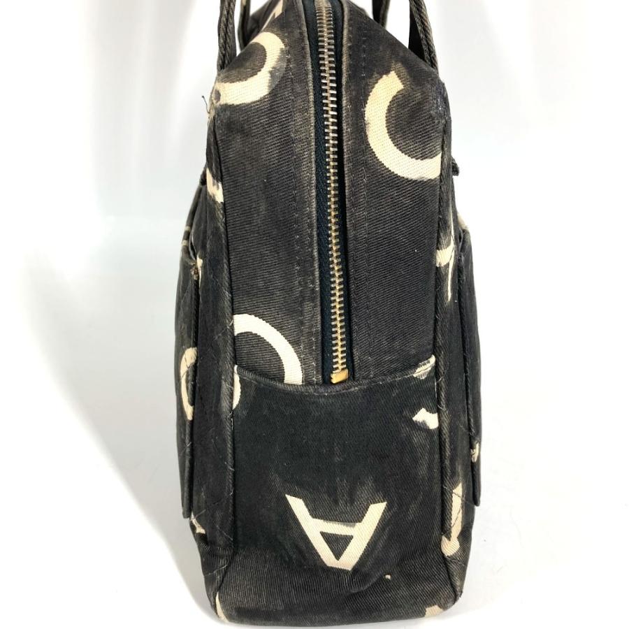 CHANEL シャネル 総柄 アイコン CC ココマーク ロゴ カバン トートバッグ ヴィンテージ ハンドバッグ ブラック レディース【中古】 | CHANEL | 03