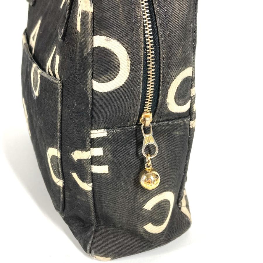 CHANEL シャネル 総柄 アイコン CC ココマーク ロゴ カバン トートバッグ ヴィンテージ ハンドバッグ ブラック レディース【中古】 | CHANEL | 05
