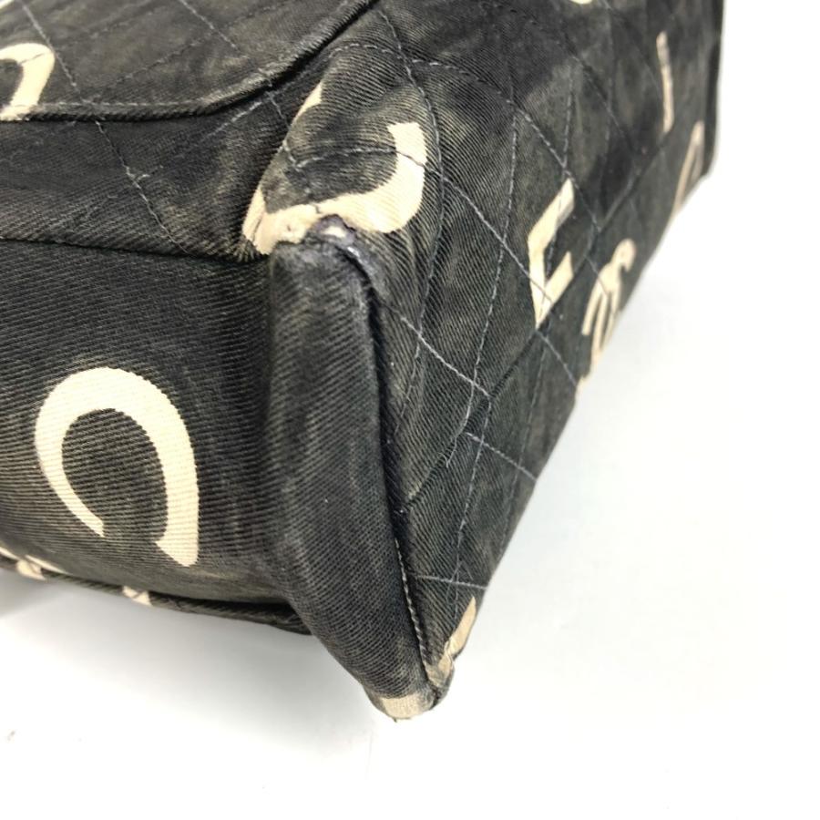 CHANEL シャネル 総柄 アイコン CC ココマーク ロゴ カバン トートバッグ ヴィンテージ ハンドバッグ ブラック レディース【中古】 | CHANEL | 06