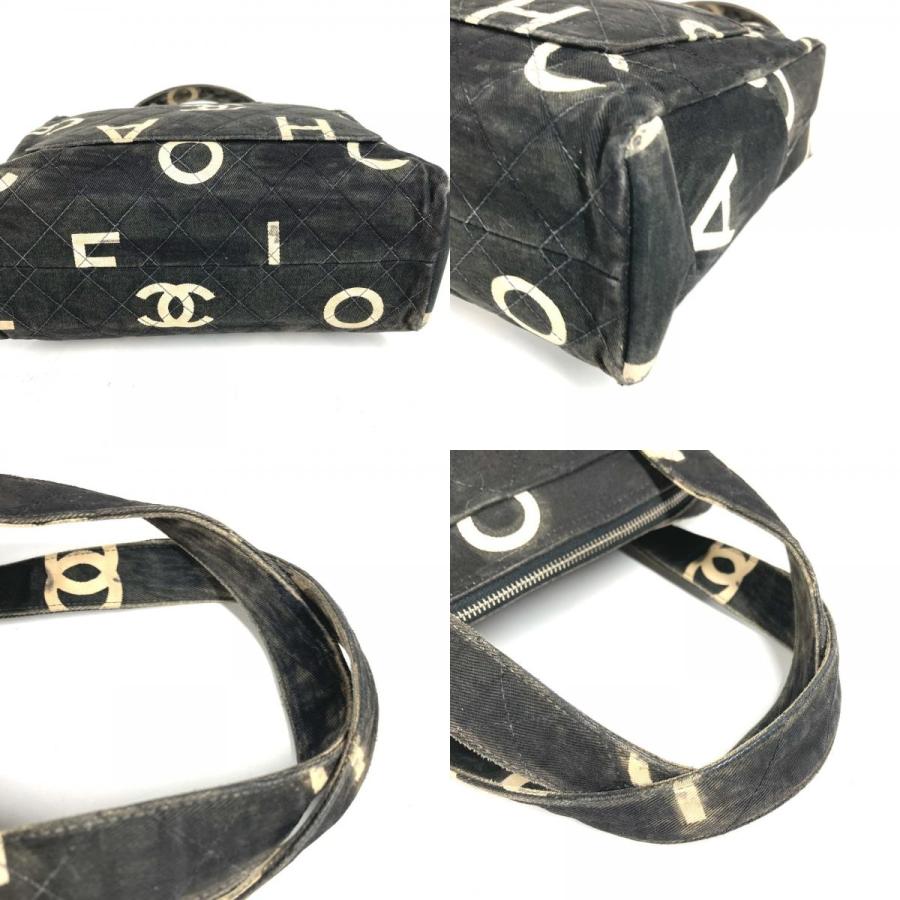 CHANEL シャネル 総柄 アイコン CC ココマーク ロゴ カバン トートバッグ ヴィンテージ ハンドバッグ ブラック レディース【中古】 | CHANEL | 07
