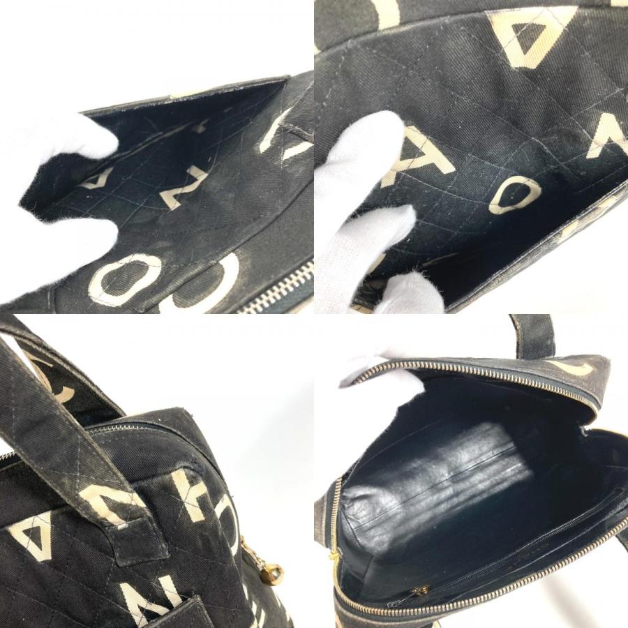 CHANEL シャネル 総柄 アイコン CC ココマーク ロゴ カバン トートバッグ ヴィンテージ ハンドバッグ ブラック レディース【中古】 | CHANEL | 08