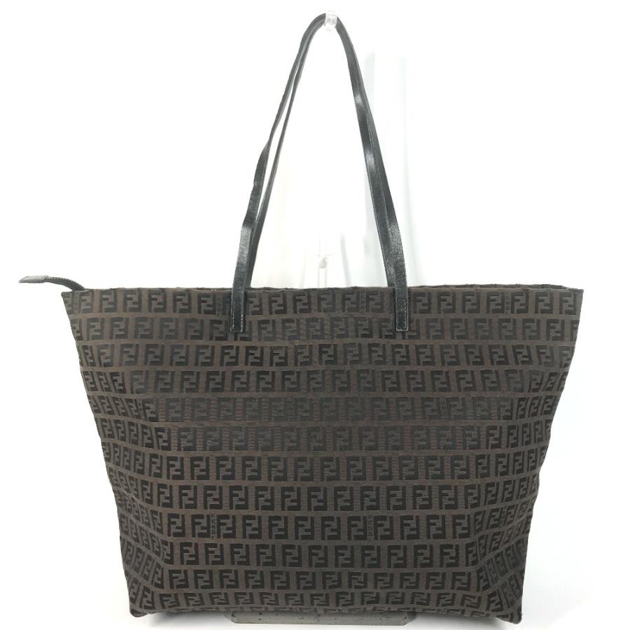 FENDI フェンディ 8BH025 ズッキーノ ロゴ カバン トートバッグ 肩掛け ヴィンテージ ショルダーバッグ ブラウン ユニセックス【中古】 | FENDI | 01