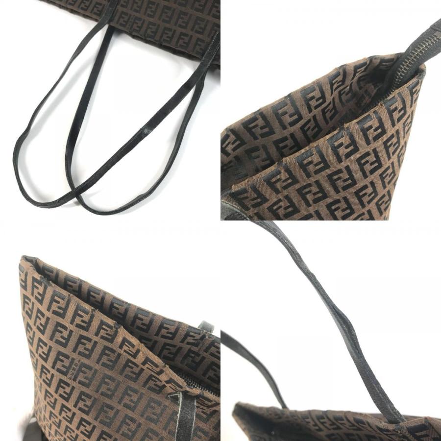 FENDI フェンディ 8BH025 ズッキーノ ロゴ カバン トートバッグ 肩掛け ヴィンテージ ショルダーバッグ ブラウン ユニセックス【中古】 | FENDI | 08