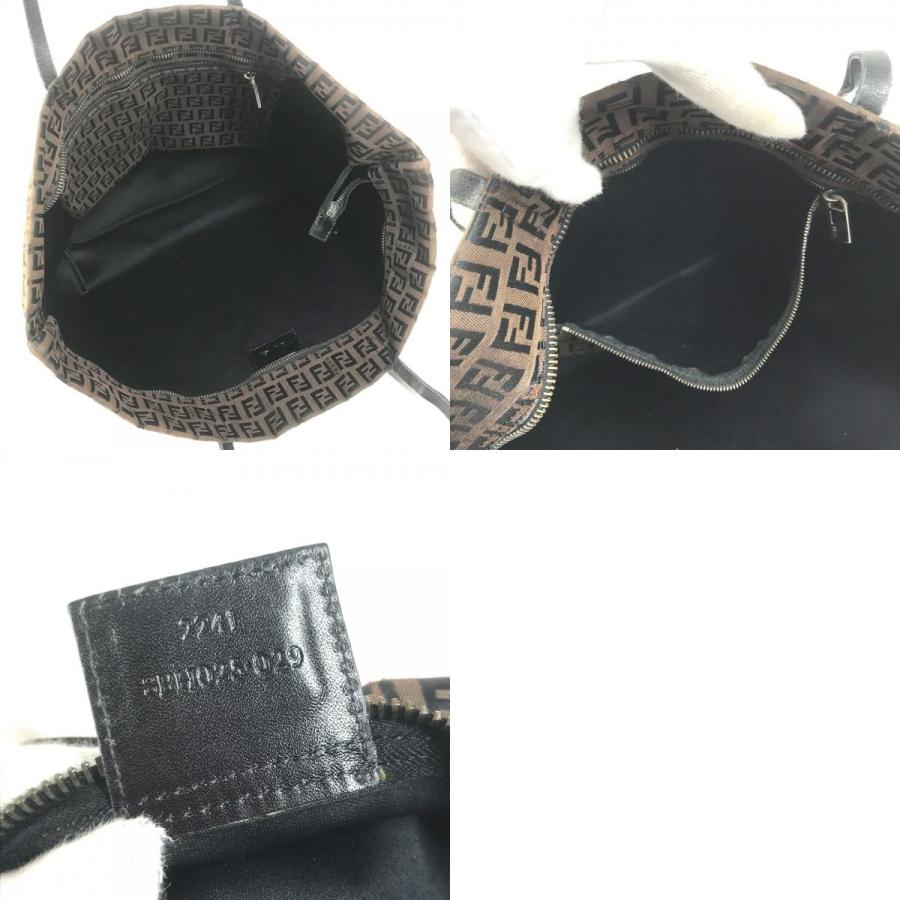 FENDI フェンディ 8BH025 ズッキーノ ロゴ カバン トートバッグ 肩掛け ヴィンテージ ショルダーバッグ ブラウン ユニセックス【中古】 | FENDI | 09