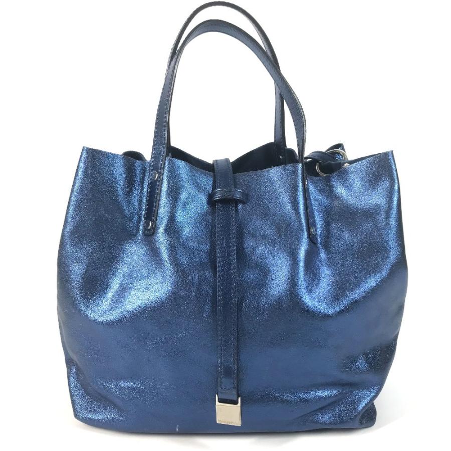 TIFFANY&Co. ティファニー ロゴ ポーチ付き カバン トートバッグ メタリック ハンドバッグ ブルー ユニセックス【中古】 | TIFFANY&Co. | 01