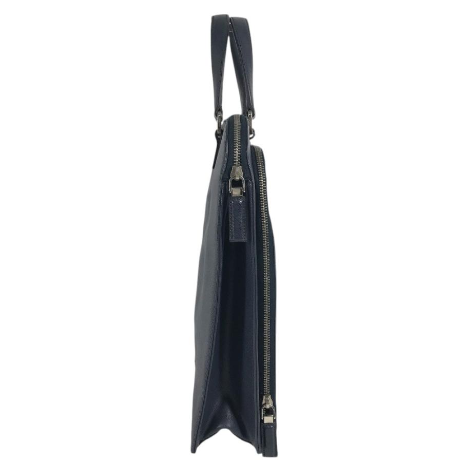 PRADA プラダ トライアングルロゴ 三角ロゴ プレート ハンドバッグ カバン 縦長 ビジネスバッグ ブルー ユニセックス【中古】 | PRADA | 03
