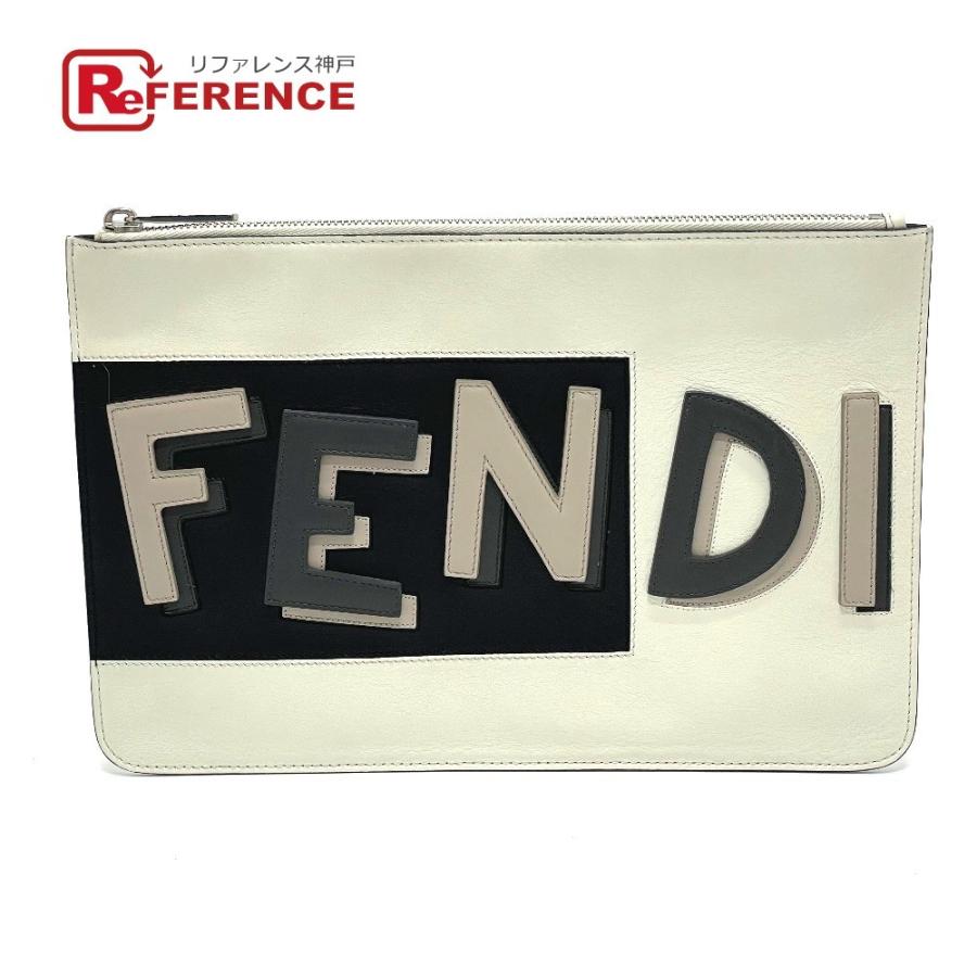 FENDI フェンディ 7N0078 ロゴ ファスナー セカンドバッグ クラッチ