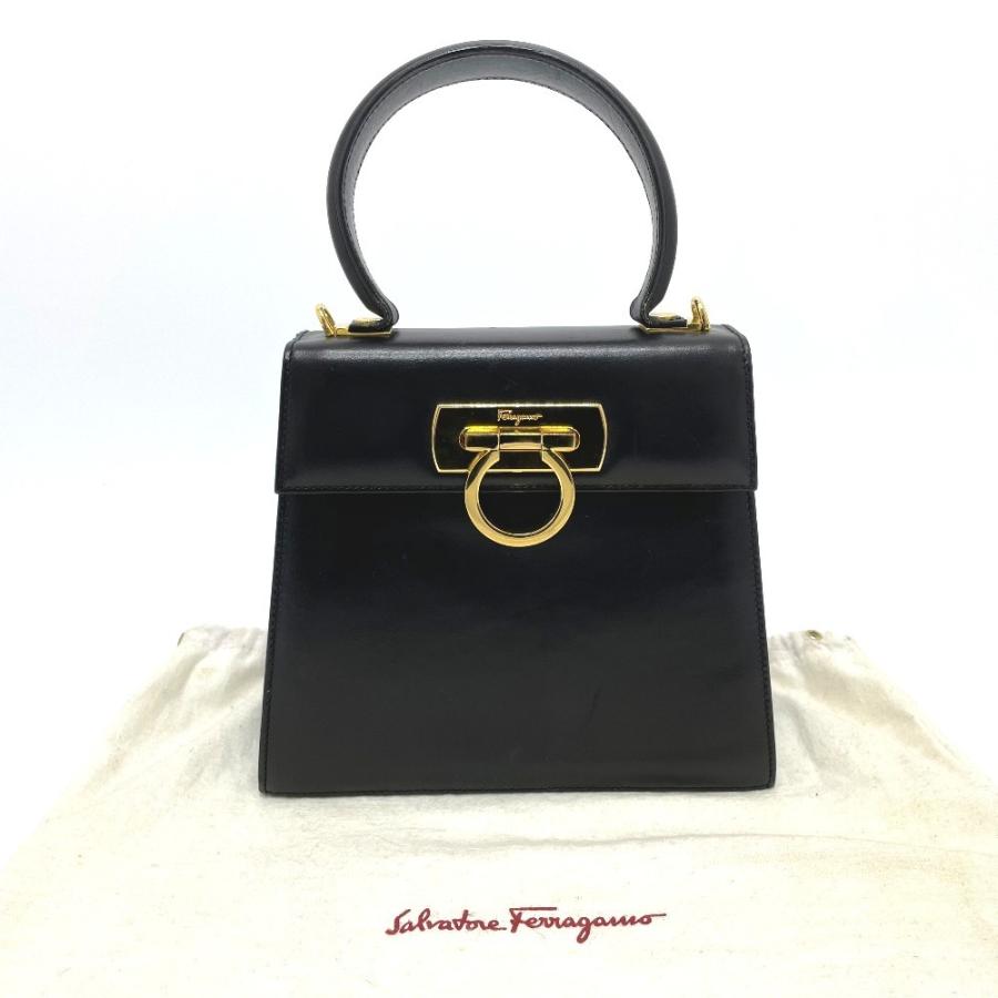 Salvatore Ferragamo サルヴァトーレフェラガモ BX-212193 ガンチーニ スクエア型 2WAYバッグ 鞄 ミニバッグ レディース ブラック |  | 12