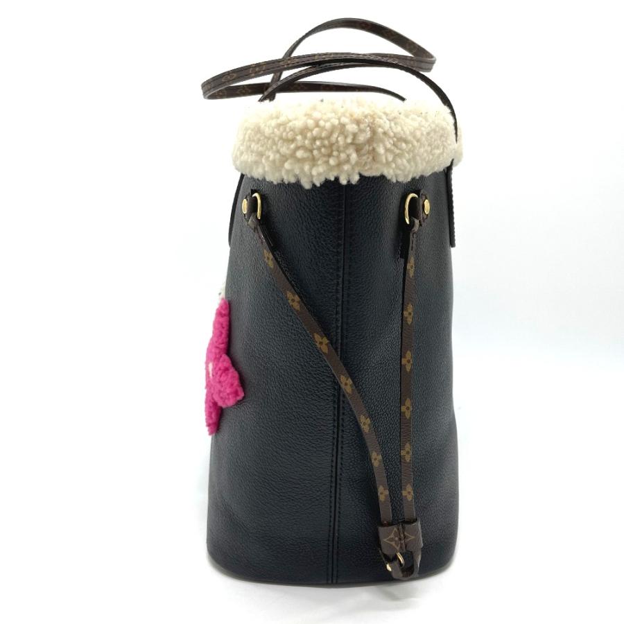 LOUIS VUITTON ルイヴィトン M56960 シアリング モノグラムフラワー ネヴァーフルMM モコモコ トートバッグ カーフレザー ブラック【中古】 | LOUIS VUITTON | 02