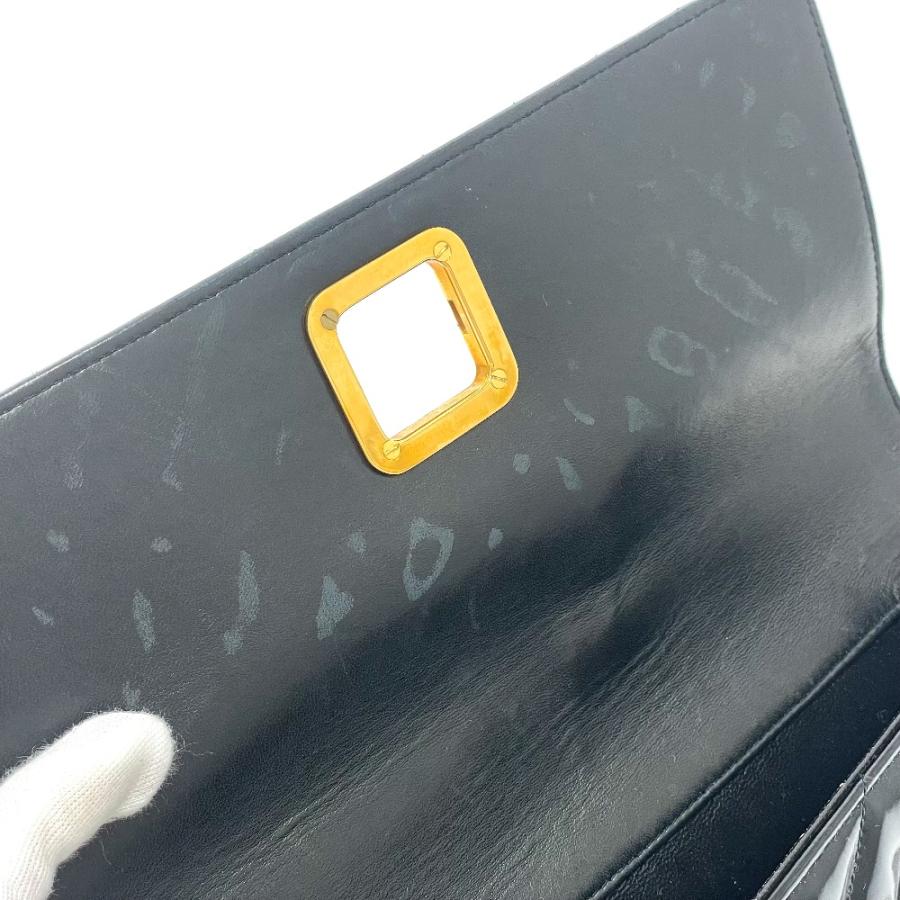 CHANEL シャネル Vステッチ シェブロン CCココマーク チェーン ショルダーバッグ エナメル/レザー ブラック レディース【中古】 | CHANEL | 06