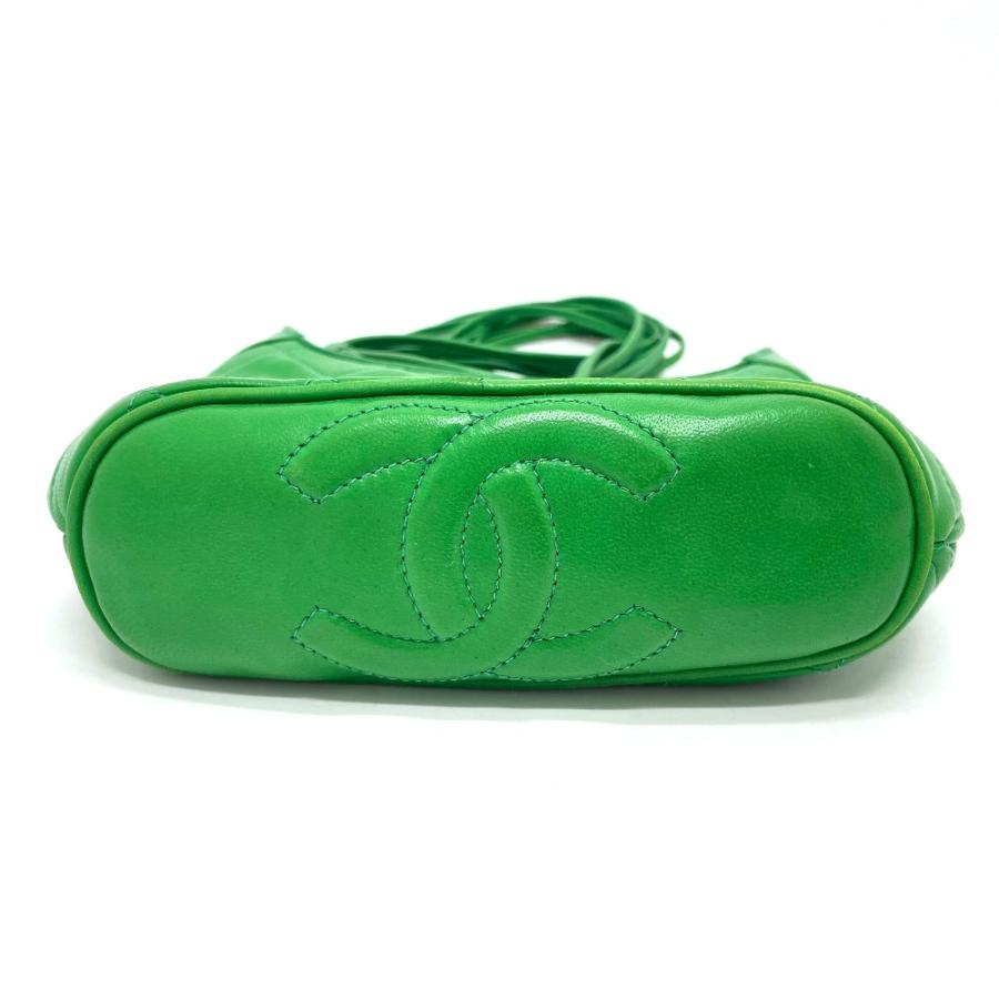 CHANEL シャネル CC ココマーク マトラッセ タッセル フリンジ ショルダーバッグ ラムスキン グリーン レディース【中古】 | CHANEL | 02