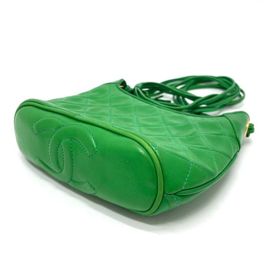 CHANEL シャネル CC ココマーク マトラッセ タッセル フリンジ ショルダーバッグ ラムスキン グリーン レディース【中古】 | CHANEL | 03