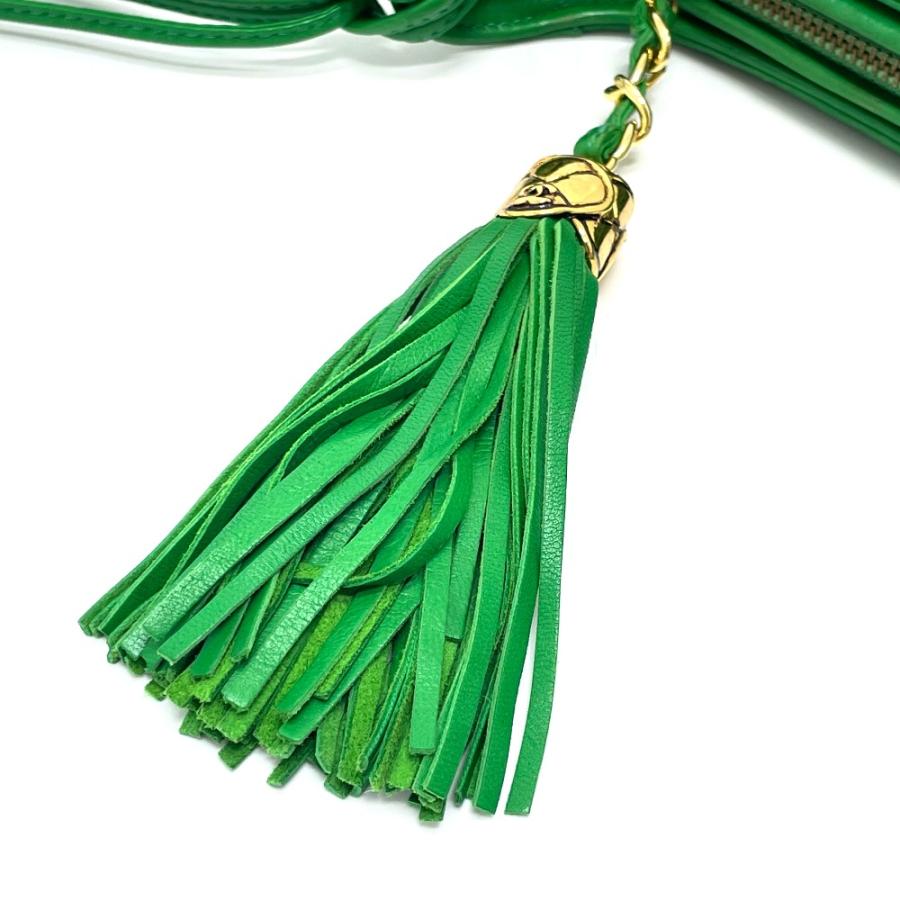 CHANEL シャネル CC ココマーク マトラッセ タッセル フリンジ ショルダーバッグ ラムスキン グリーン レディース【中古】 | CHANEL | 05