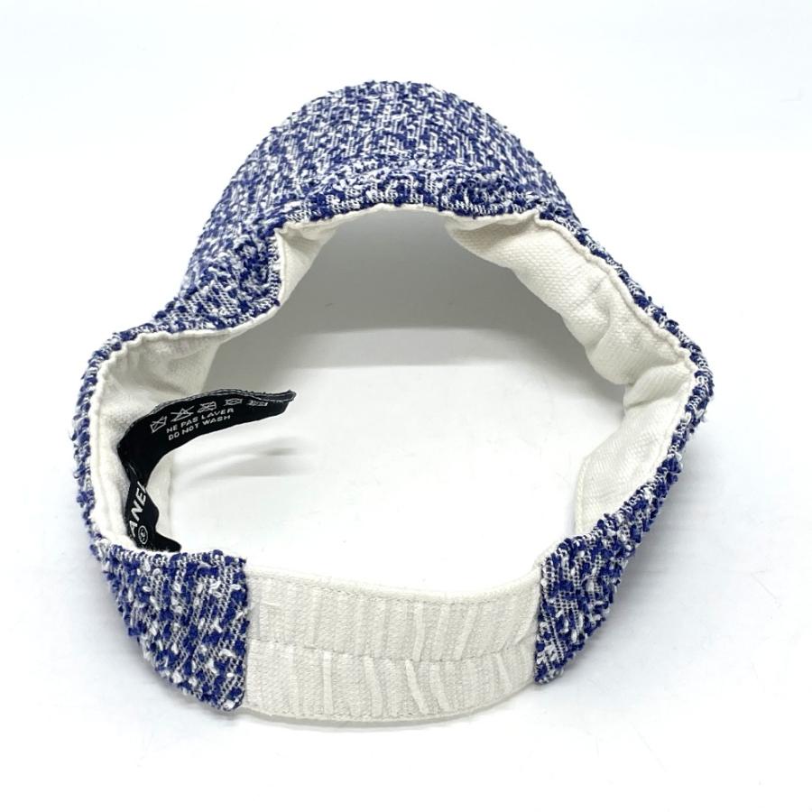 CHANEL シャネル CCココマーク サンバイザー 16P サンバイザー コットン レディース ブルー×ホワイト | CHANEL | 01