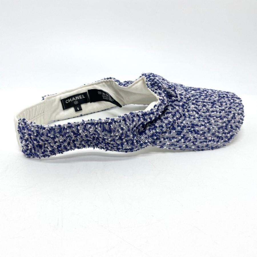 CHANEL シャネル CCココマーク サンバイザー 16P サンバイザー コットン レディース ブルー×ホワイト | CHANEL | 02
