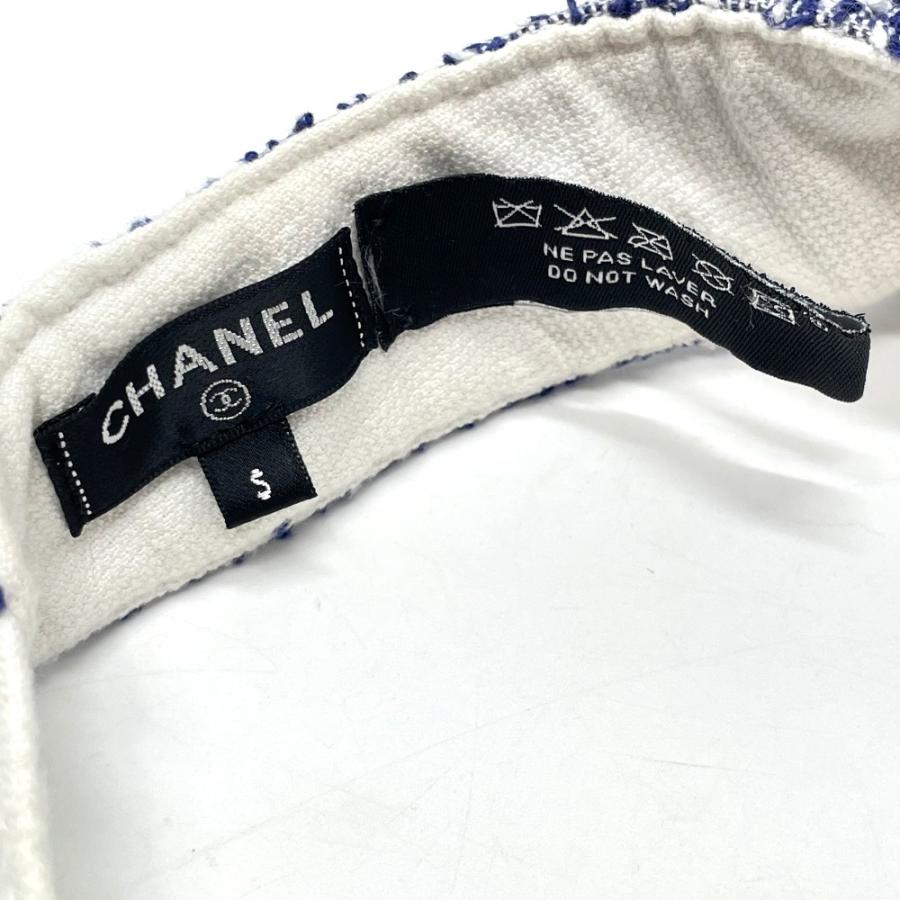 CHANEL シャネル CCココマーク サンバイザー 16P サンバイザー コットン レディース ブルー×ホワイト | CHANEL | 05